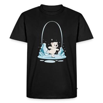 Cute polar bear skating in the - Men's Premium Organic T-Shirt - black - Front - Nico (187cm)