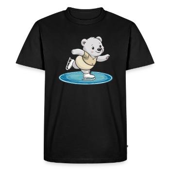 -skating bear on surface - Men's Premium Organic T-Shirt - black - Front - Nico (187cm)