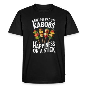 Grilled vegetable skewers Happiness on a skewer - Men's Premium Organic T-Shirt - black - Front - Nico (187cm)
