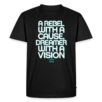 Aquarius zodiac sign Rebel with vision - Men's Premium Organic T-Shirt - black - Front - Nico (187cm)