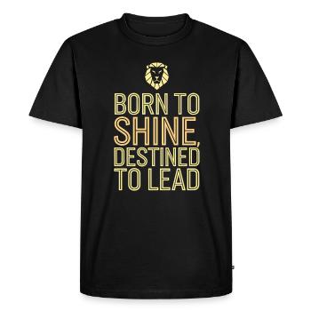 Zodiaque Lion Né Pour rayonner Destiné À Diriger - T-shirt Premium bio Homme - noir - Devant - Nico (187cm)