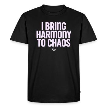 Signe du zodiaque Balance : J’apporte l’harmonie - T-shirt Premium bio Homme - noir - Devant - Nico (187cm)