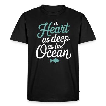 Signe du zodiaque Poissons : Un cœur aussi profond que le - T-shirt Premium bio Homme - noir - Devant - Nico (187cm)