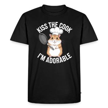 Embrasse le cuisinier Je suis mignon Hamster mignon - T-shirt Premium bio Homme - noir - Devant - Nico (187cm)