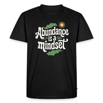 Abundance is a state of mind Quote - Men's Premium Organic T-Shirt - black - Front - Nico (187cm)