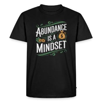 L’abondance est un état d’ Citation - T-shirt Premium bio Homme - noir - Devant - Nico (187cm)