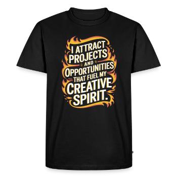 I attract projects and opportunities for my - Men's Premium Organic T-Shirt - black - Front - Nico (187cm)