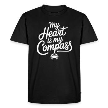 Cancer Zodiac Sign My Heart My Compass - Men's Premium Organic T-Shirt - black - Front - Nico (187cm)