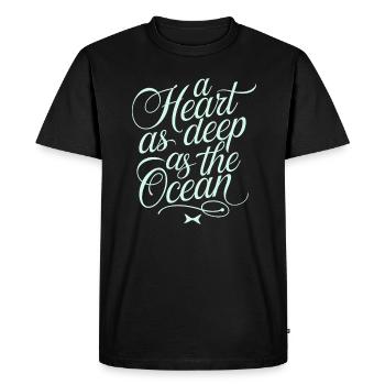 Pisces Zodiac Sign: A Heart As Deep As The - Men's Premium Organic T-Shirt - black - Front - Nico (187cm)