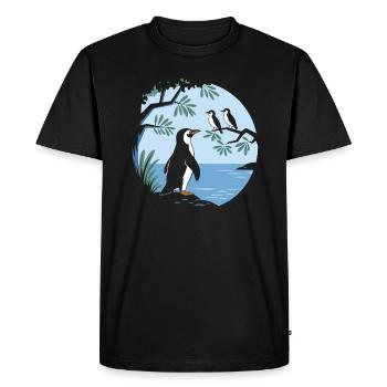 Bird watching at the lake: nature experience for - Men's Premium Organic T-Shirt - black - Front - Nico (187cm)