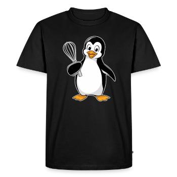 Pingouin joyeux avec fouet pour - T-shirt Premium bio Homme - noir - Devant - Nico (187cm)
