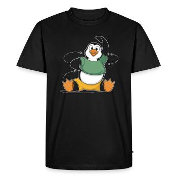 Fitness Gymnastique Pingouin Motivation - T-shirt Premium bio Homme - noir - Devant - Nico (187cm)