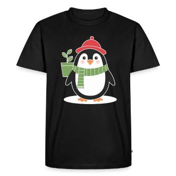 Pingouin adapté au jardin pour les amateurs de jardinage - T-shirt Premium bio Homme - noir - Devant - Nico (187cm)