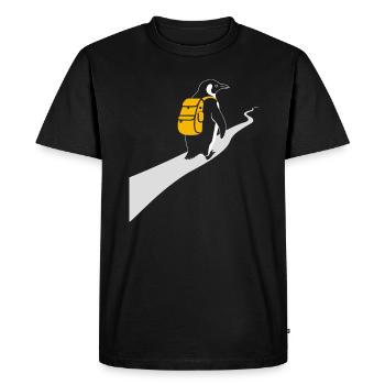 Penguin hiking Hiking Hiker Adventure - Men's Premium Organic T-Shirt - black - Front - Nico (187cm)