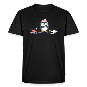 Pingouin Artisanat Plaisir Artisanat Loisir Joie - T-shirt Premium bio Homme - noir - Devant - Nico (187cm)