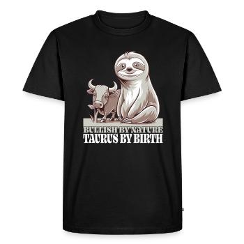 Taureau, Signe du zodiaque, Paresseux - T-shirt Premium bio Homme - noir - Devant - Nico (187cm)