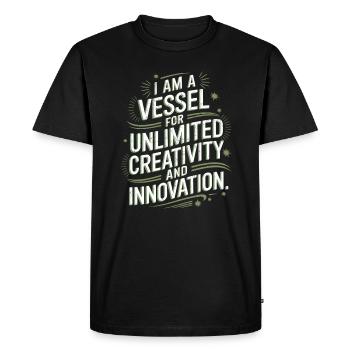 I am a vessel for unlimited creativity and - Men's Premium Organic T-Shirt - black - Front - Nico (187cm)