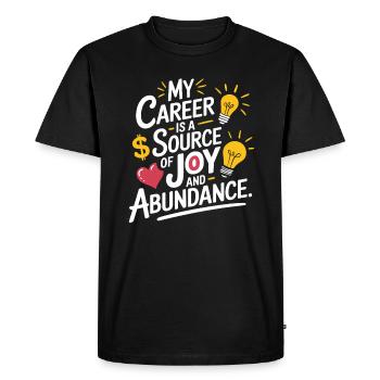 Ma carrière est une source de joie et d’abondance - T-shirt Premium bio Homme - noir - Devant - Nico (187cm)