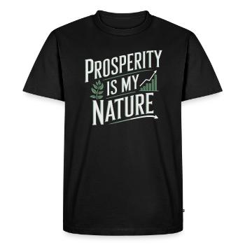 La prospérité est ma nature Citation sur l’abondance - T-shirt Premium bio Homme - noir - Devant - Nico (187cm)