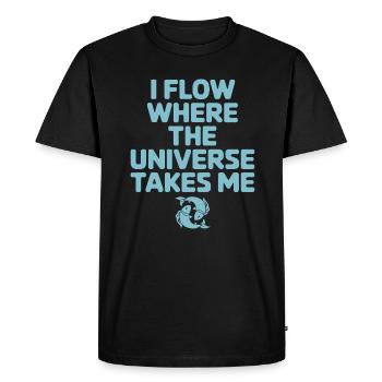 Pisces Zodiac sign I flow with the universe - Men's Premium Organic T-Shirt - black - Front - Nico (187cm)