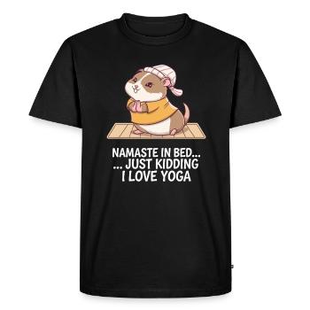 Hamster Yoga Namaste in Bed... Just kidding, I - Men's Premium Organic T-Shirt - black - Front - Nico (187cm)