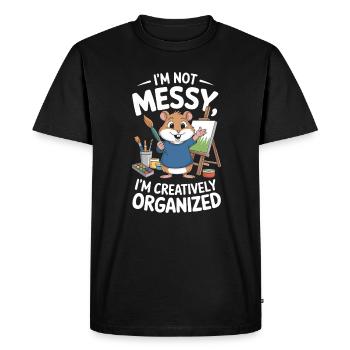 I'm not chaotic, artist, painter, creative - Men's Premium Organic T-Shirt - black - Front - Nico (187cm)