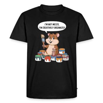 Artiste Peintre Créatif Organisé Cuter - T-shirt Premium bio Homme - noir - Devant - Nico (187cm)