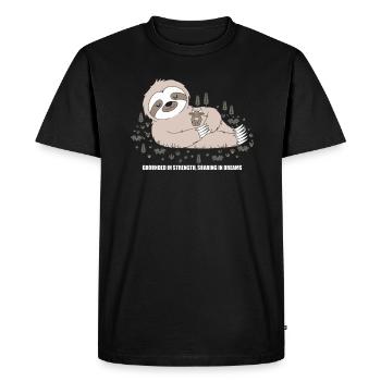 Taurus Zodiac Sloth: Strength and Dreams Combined - Men's Premium Organic T-Shirt - black - Front - Nico (187cm)