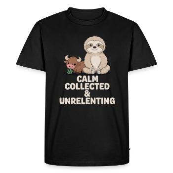 Signe du zodiaque Taureau Paresse : calme, recueilli et - T-shirt Premium bio Homme - noir - Devant - Nico (187cm)