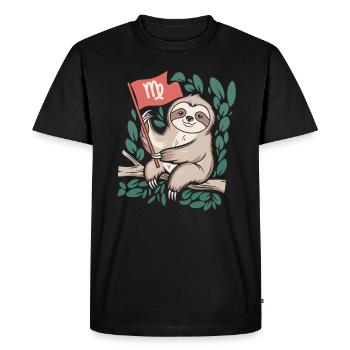 Conception de paresseux du zodiaque Vierge confortable - T-shirt Premium bio Homme - noir - Devant - Nico (187cm)