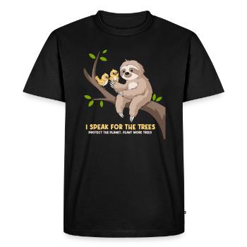 Je parle pour les arbres : militant écologiste - T-shirt Premium bio Homme - noir - Devant - Nico (187cm)