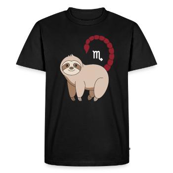 Signe du zodiaque Scorpion Paresseux avec symbole - T-shirt Premium bio Homme - noir - Devant - Nico (187cm)