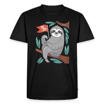 Paresseux Capricorne : votre signe du zodiaque avec charme - T-shirt Premium bio Homme - noir - Devant - Nico (187cm)
