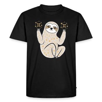 Gémeaux Zodiaque Paresseux Magique - T-shirt Premium bio Homme - noir - Devant - Nico (187cm)