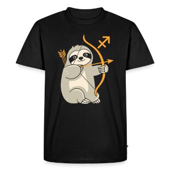 Sagittaire Zodiaque Paresseux Motif Drôle - T-shirt Premium bio Homme - noir - Devant - Nico (187cm)