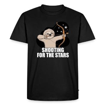 Sagittaire Zodiaque Paresseux Tir Pour Le - T-shirt Premium bio Homme - noir - Devant - Nico (187cm)