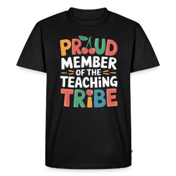 Proud member of the teacher tribe - Men's Premium Organic T-Shirt - black - Front - Nico (187cm)