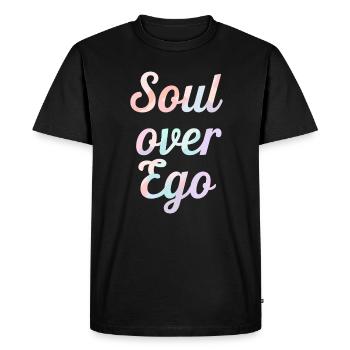 Inspiration : Citation de l’âme sur l’ego - T-shirt Premium bio Homme - noir - Devant - Nico (187cm)