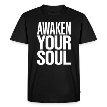 Éveillez votre âme Inspiration spirituelle - T-shirt Premium bio Homme - noir - Devant - Nico (187cm)