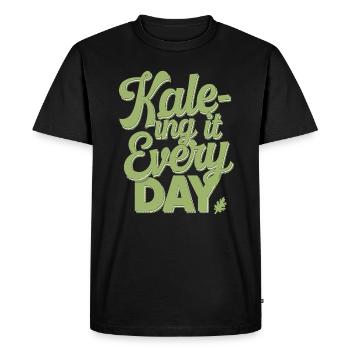 Végétarien végétalien : Kale-ing It Every Day - T-shirt Premium bio Homme - noir - Devant - Nico (187cm)