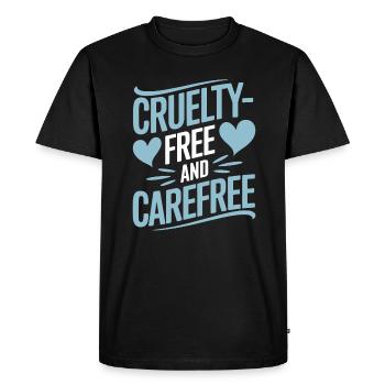 Végétarien végétalien sans cruauté et sans soucis - T-shirt Premium bio Homme - noir - Devant - Nico (187cm)