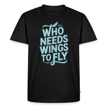 Qui a besoin d’ailes pour voler végétalien végétarien - T-shirt Premium bio Homme - noir - Devant - Nico (187cm)
