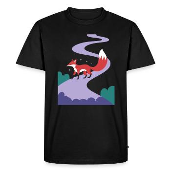 Fox On the Magical Path of Fantasy Escape - Men's Premium Organic T-Shirt - black - Front - Nico (187cm)