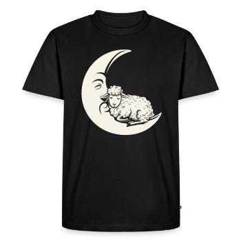 Rêver de lune avec des moutons - Évasion imaginative - T-shirt Premium bio Homme - noir - Devant - Nico (187cm)