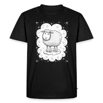 Dream Sheep on Cloud - Playful Escape - Men's Premium Organic T-Shirt - black - Front - Nico (187cm)