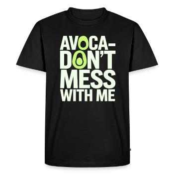 Amateur d’avocat : Végétalien Végétarien Fun - T-shirt Premium bio Homme - noir - Devant - Nico (187cm)