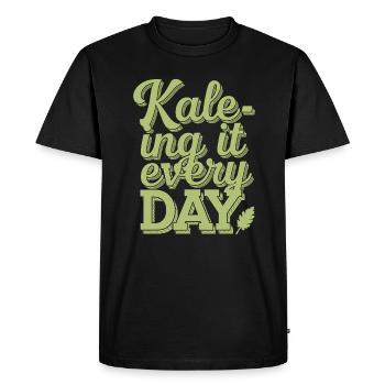 Kale-ing It Every Day - Vegan Vegetarian Design - T-shirt Premium bio Homme - noir - Devant - Nico (187cm)