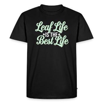 Végétalien végétarien : la vie en feuille est la meilleure vie - T-shirt Premium bio Homme - noir - Devant - Nico (187cm)