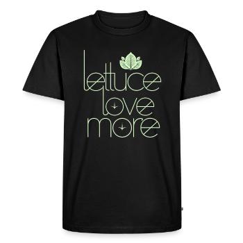 Végétarien végétalien : la laitue aime plus - T-shirt Premium bio Homme - noir - Devant - Nico (187cm)
