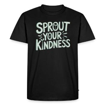 Let Your Kindness Sprout Vegan - Men's Premium Organic T-Shirt - black - Front - Nico (187cm)